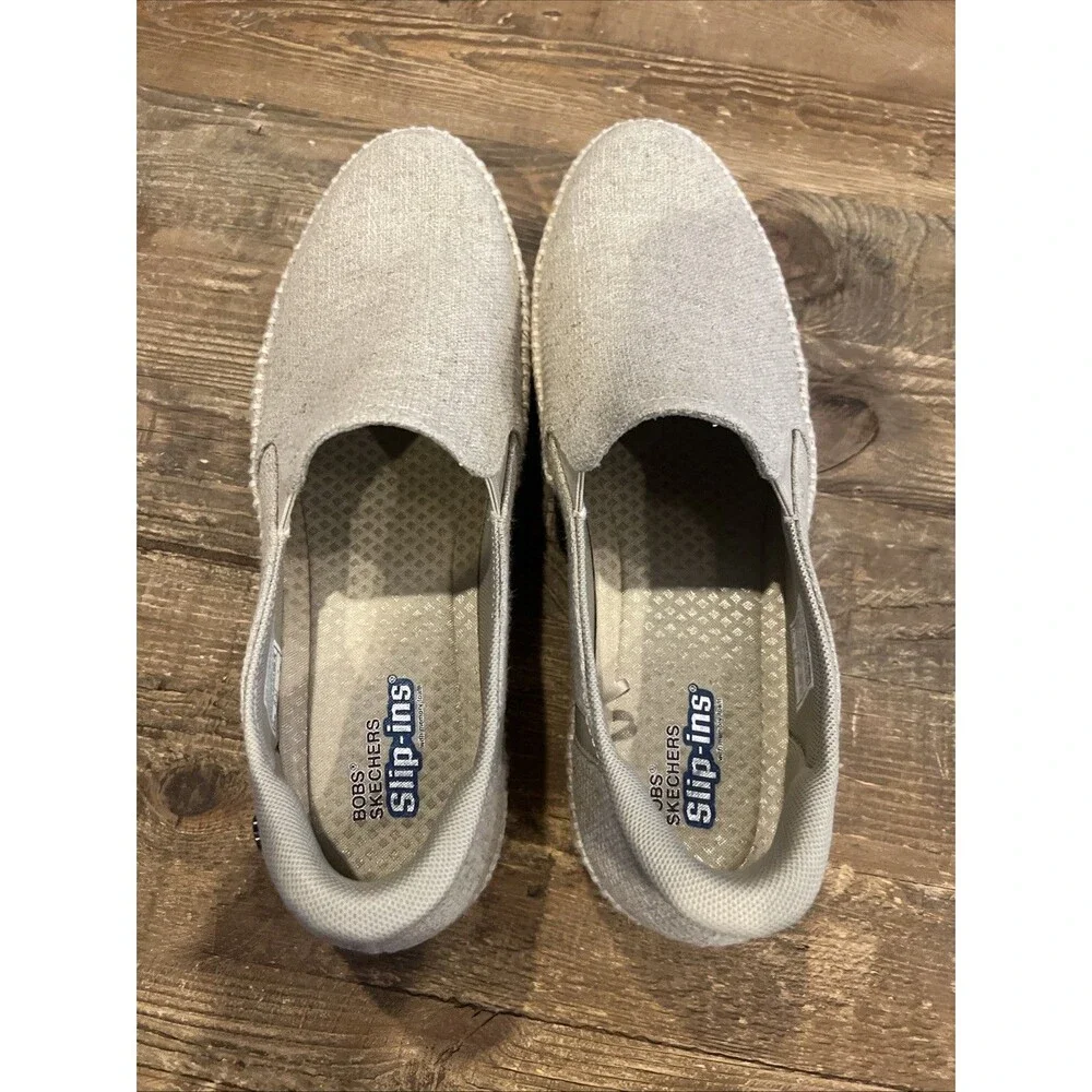 Skechers Martha Stewart BOBS Sesame By the Bay Natural Tan Slip Ons, 9.5